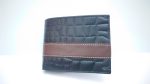Men’s One-Fold Black Croc-Texture Wallet with Accent Strip ( guaranteed pure cow leather) - Image 2
